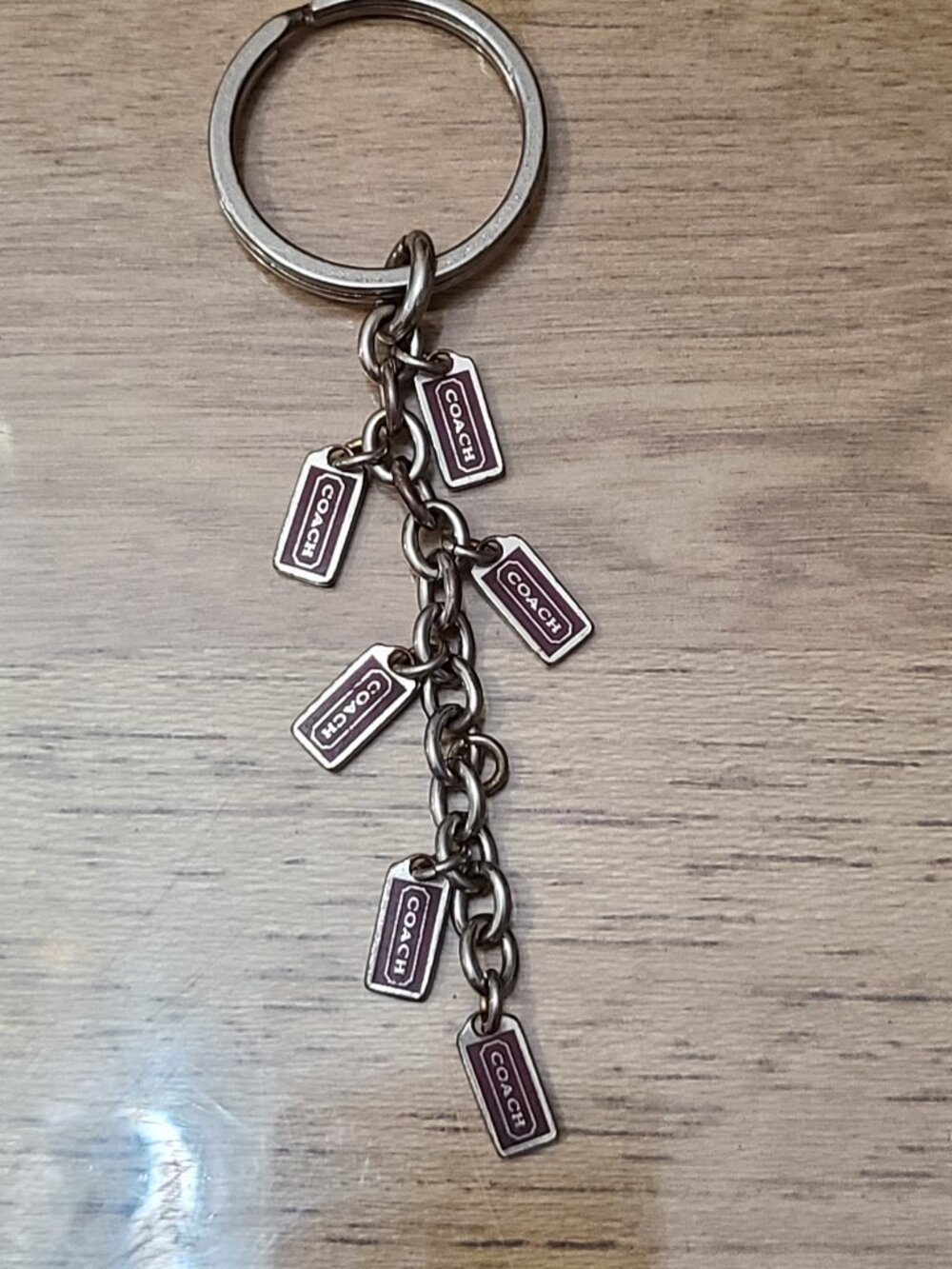 RARE Vintage COACH Multi Accent Signature Logo Keychain Fob Purse Charm
